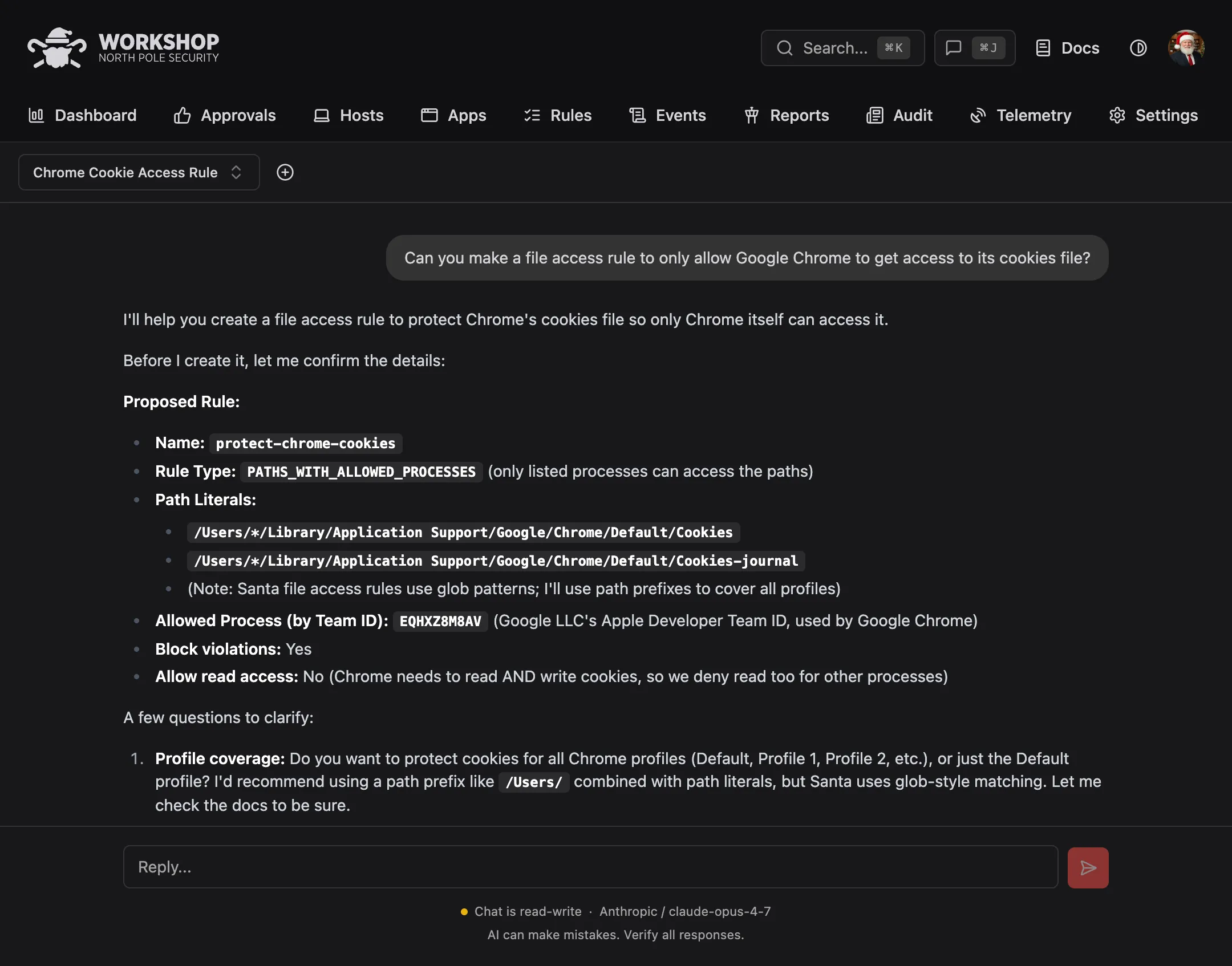 AI Chat finding processes that read Chrome cookies