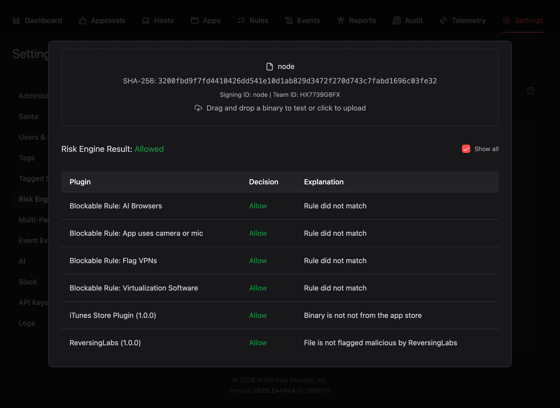 Workshop's Risk Engine flagging an approval request