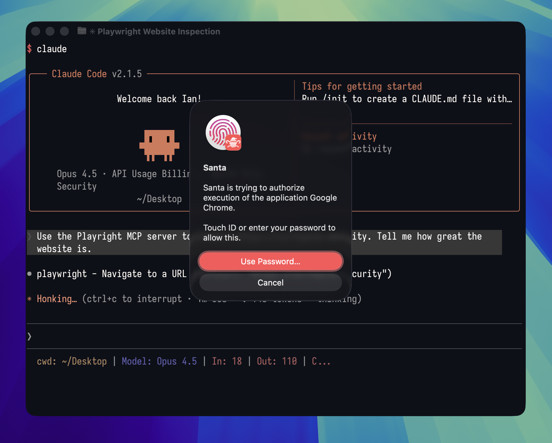 Chrome Touch ID rule in Workshop
